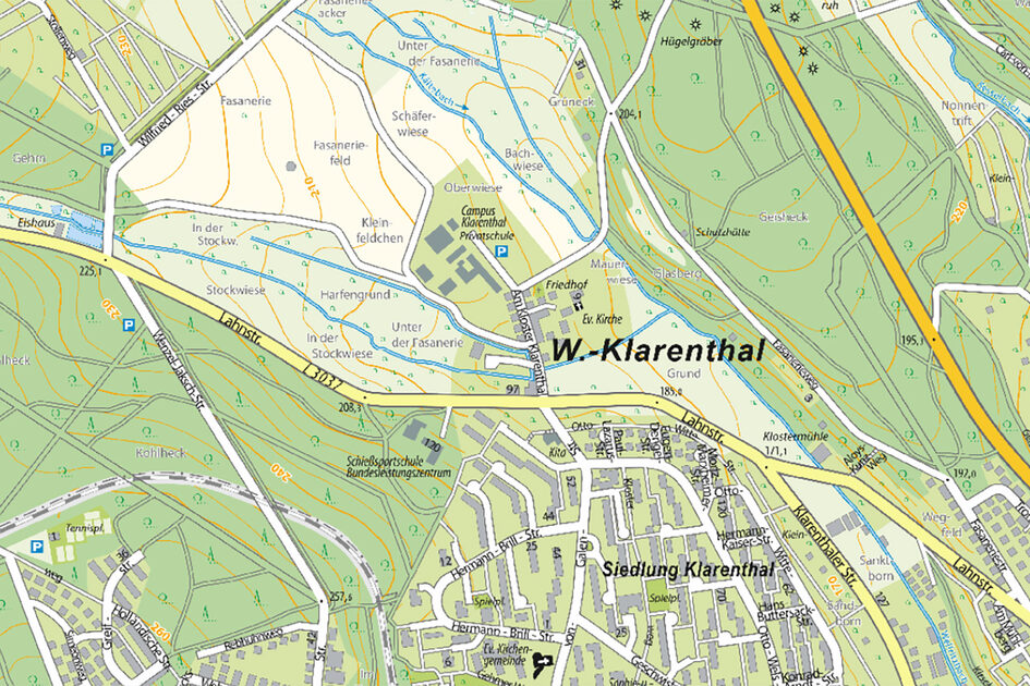 Kartenausschnitt Klarenthal.