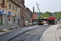 Hochwasserschutz Sonnenberg (Bauabschnitt 2, Juni 2014), die Straßenarbeiten in der Straße An der Stadtmauer kurz vor dem Abschluss.