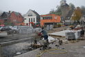 Hochwasserschutz Sonnenberg (Bauabschnitt 2, November 2014), Beginn der Straßenarbeiten in der Danziger Straße Anfang November mit Vollsperrung des Straßenabschnitts.