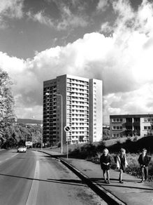Die Ludwig-Erhard-Straße im Schelmengraben, 1980.