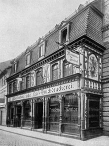 Schellenberg’sche Hofbuchdruckerei, um 1900