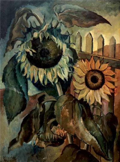 Otto Rochus Seibertz - Sonnenblumen im Garten, 1948