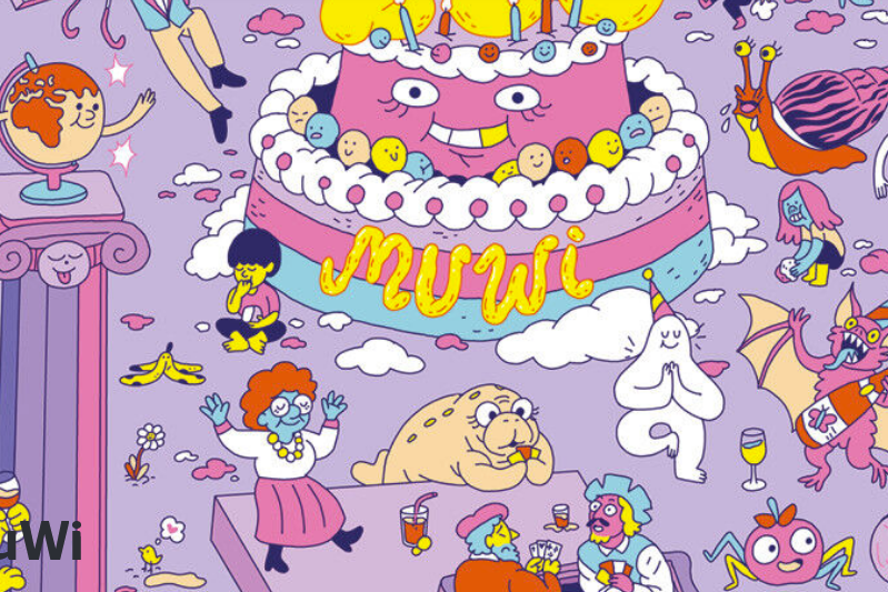 Illustration with cake