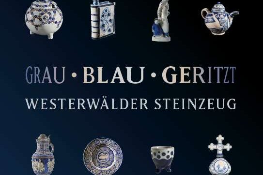Buchvorderseite des Katalogs mit Titel umgeben von keramischen Objekten