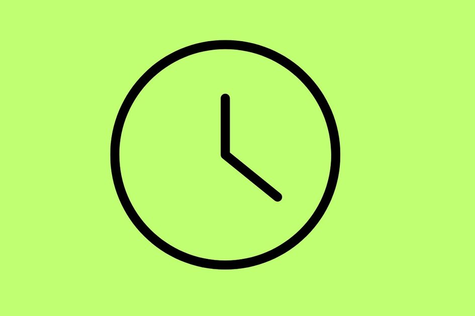 Gezeichnete schwarze Uhr