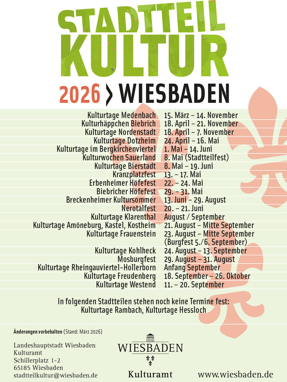 Dates of district culture days
