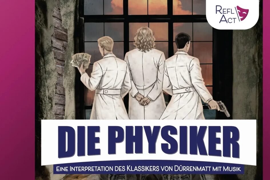 Poster with three men, illustration