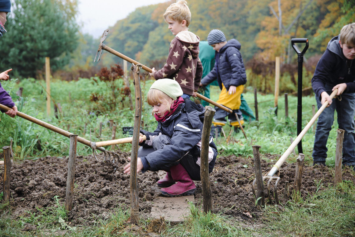 Kinder bei der Gartenarbeit