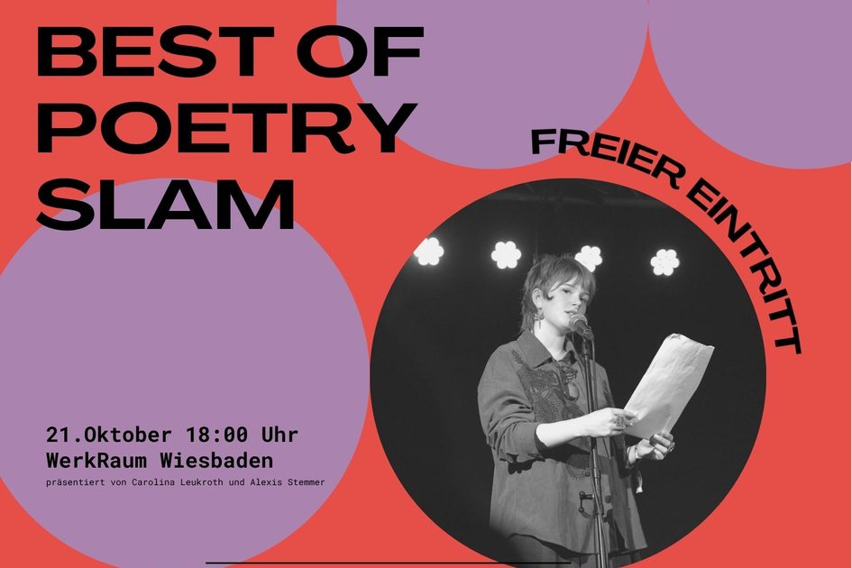 Ein Bild von einem Plakat das den Poetry Slam ankündigt.