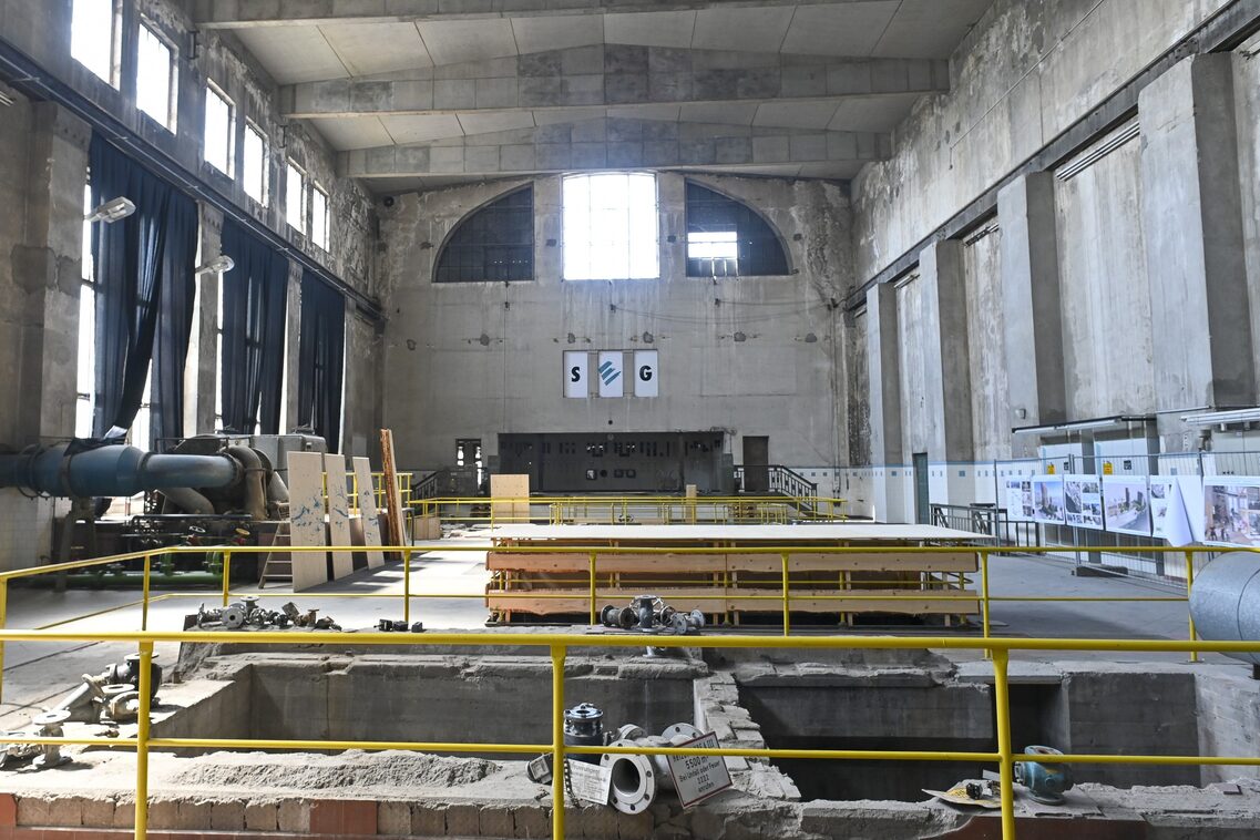 Blick in Halle/Baustelle