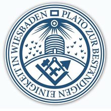 Logo der Freimaurerloge Plato zur beständigen Einigkeit in Wiesbaden