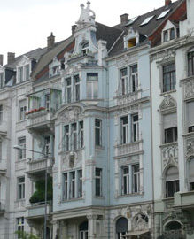 Ansicht Häuserfassaden am Gutenbergplatz