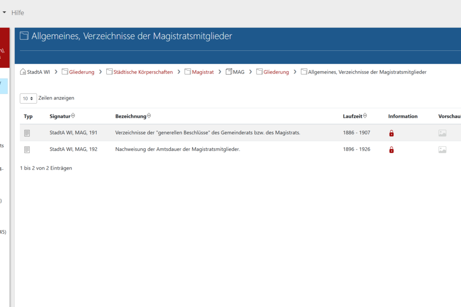 Arşiv araştırma sisteminin arama maskesinin dahil edilmesi