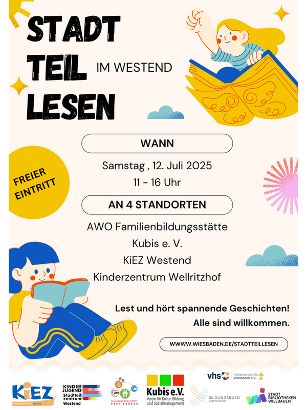 Poster for the reading festival "StadtteilLesen" in the Westend.