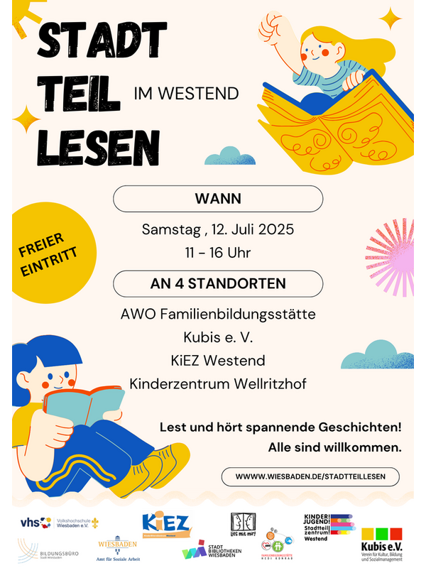 Plakat für das Lesefestival "StadtteilLesen" im Westend.