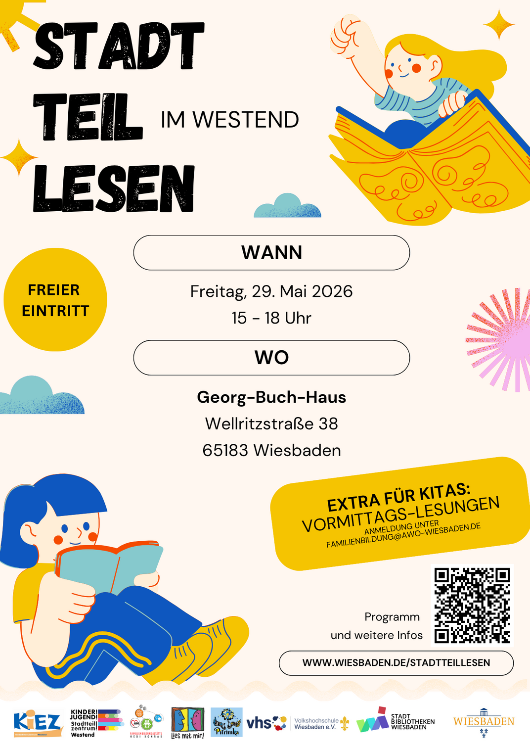 Plakat für das Lesefestival "StadtteilLesen" im Westend.