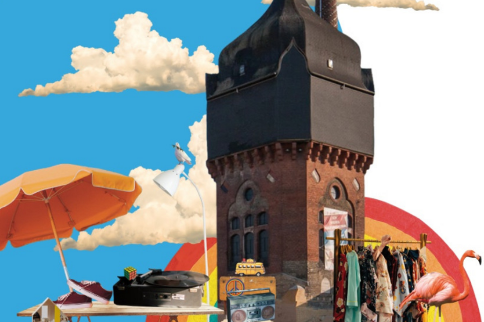 Marché aux puces autour du château d'eau