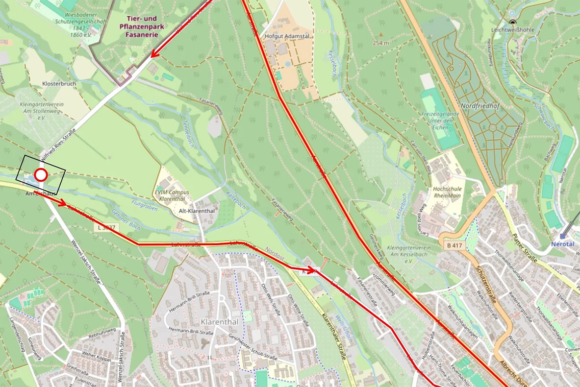 Karte Umgebung Wiesbaden