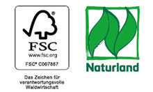 Zertifizierung Stadtwald Wiesbaden - Logos FSC und Naturland