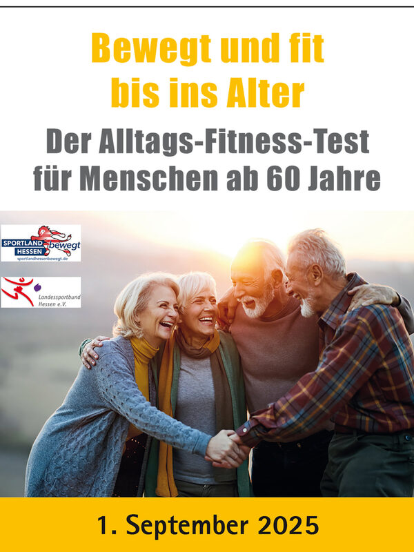 Flyer Bewegung im Alter - ältere Menschen in Aktion.