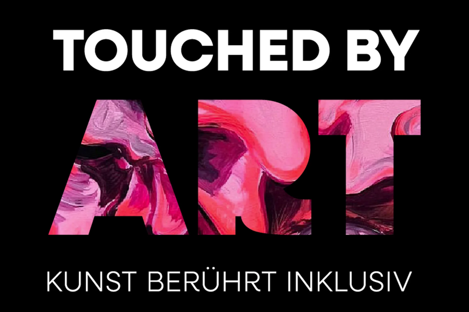 Schwarz-rot-weißes Logo Touched by Art