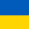 Ukrainische Fahne in gelb und blau.
