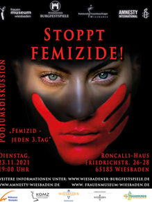 Plakat zum Veranstaltungsreihe zum Thema Femizide