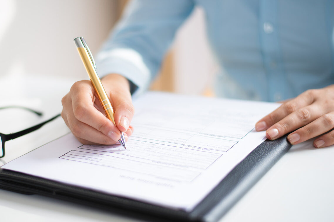 Ausfüllen eines Formulars