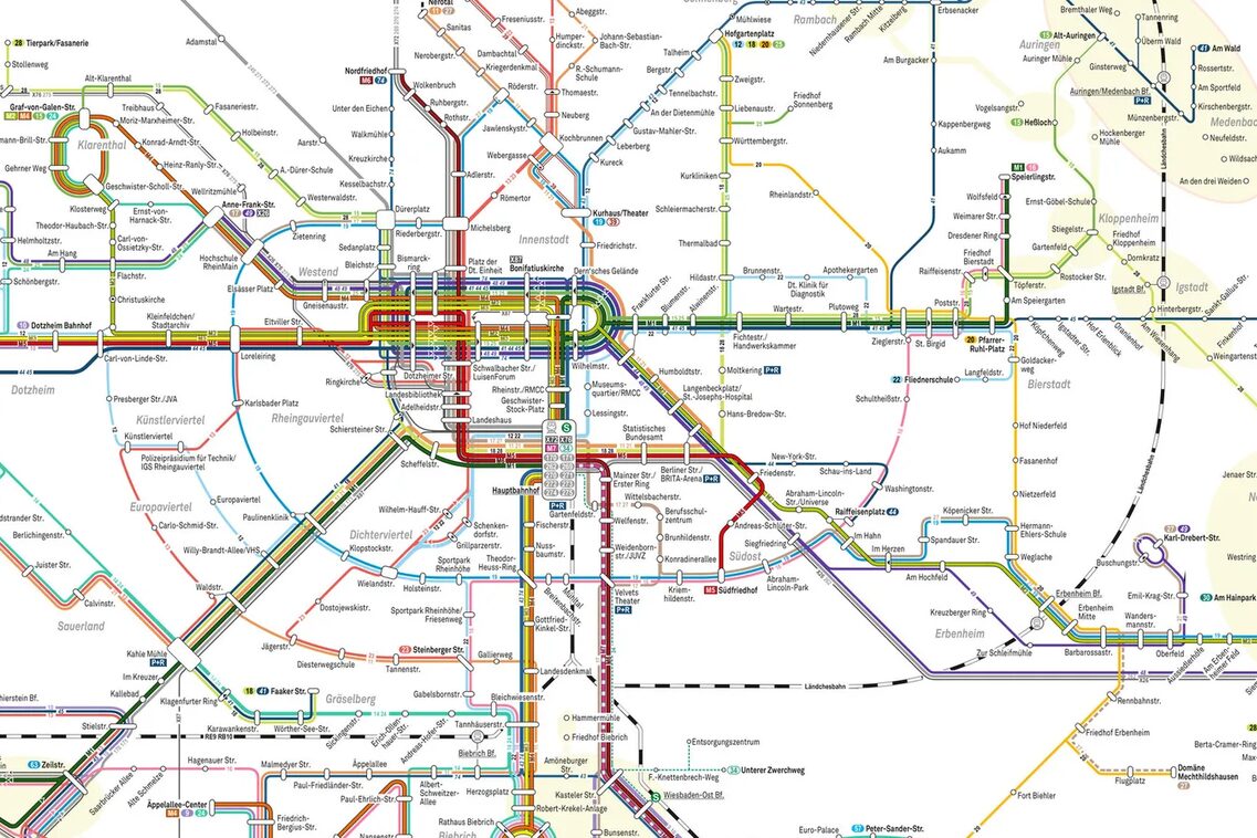 Darstellung des Basisnetzes - Streckenplan