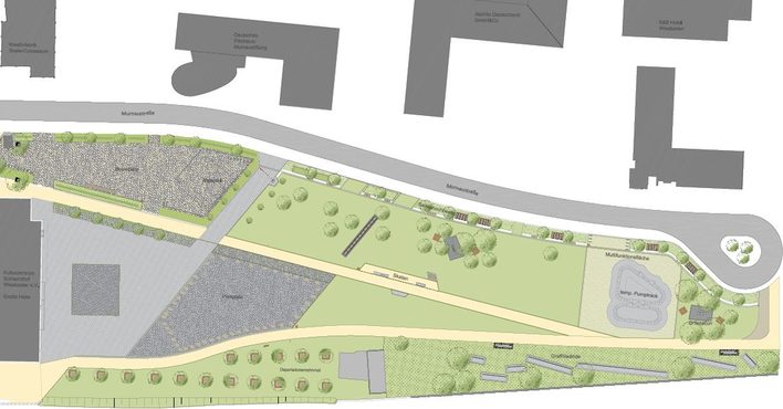 Abbildung: Entwurfsplanung Freiflächen südlich des Kulturzentrums Schlacht