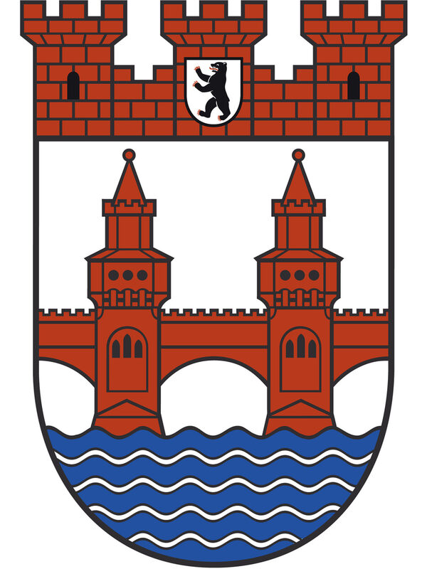 Wappen mit Burg und Fluss