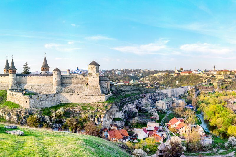 Blick auf die Burg von Kamjanez-Podilskyj