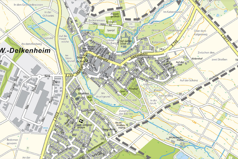 Kartenausschnitt Wiesbaden-Delkenheim