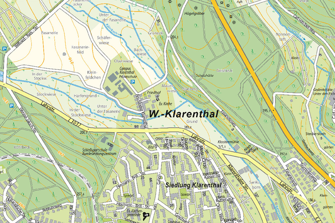 Kartenausschnitt Klarenthal.
