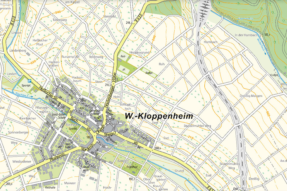 Kartenausschnitt Kloppenheim