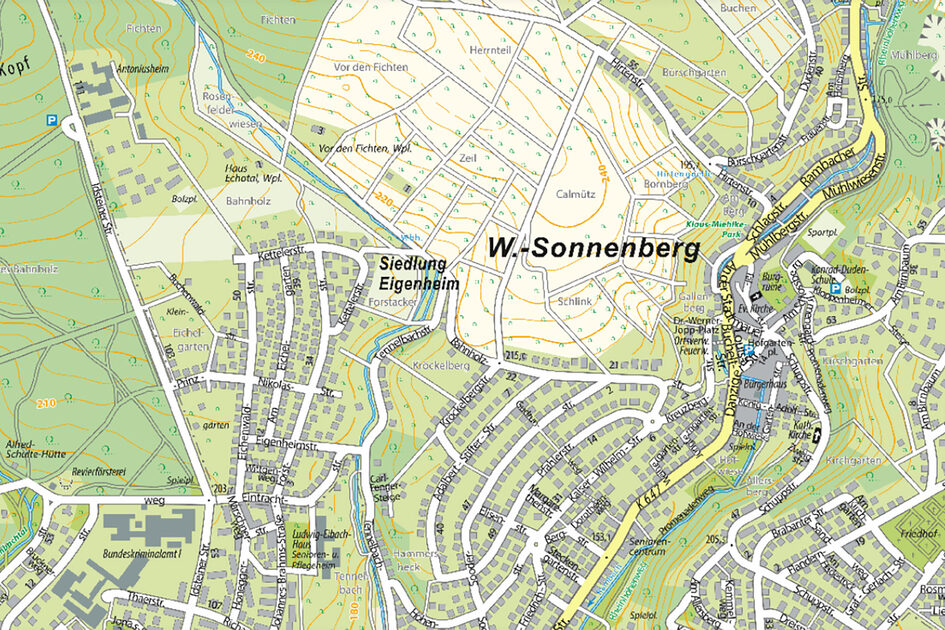 Kartenausschnitt Sonnenberg.