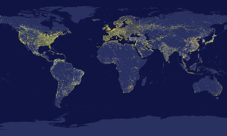 Stadtlichtkarte der Erde