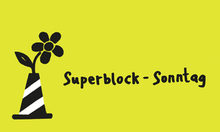 Grafik Superblock-Sonntag: Verkehrshütchen mit Blume