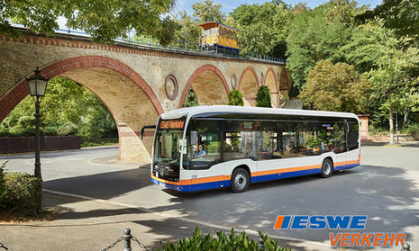 ESWE Verkehrsgesellschaft - Batteriebus an der Talstation der Nerobergbahn