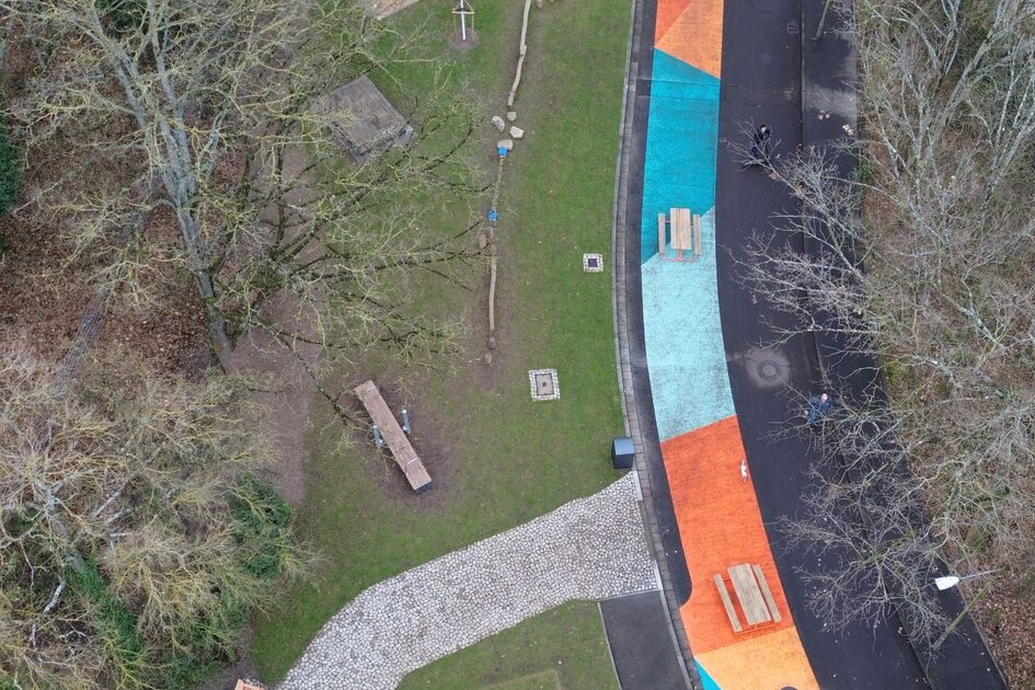 Luftbild Bewegungsparcour