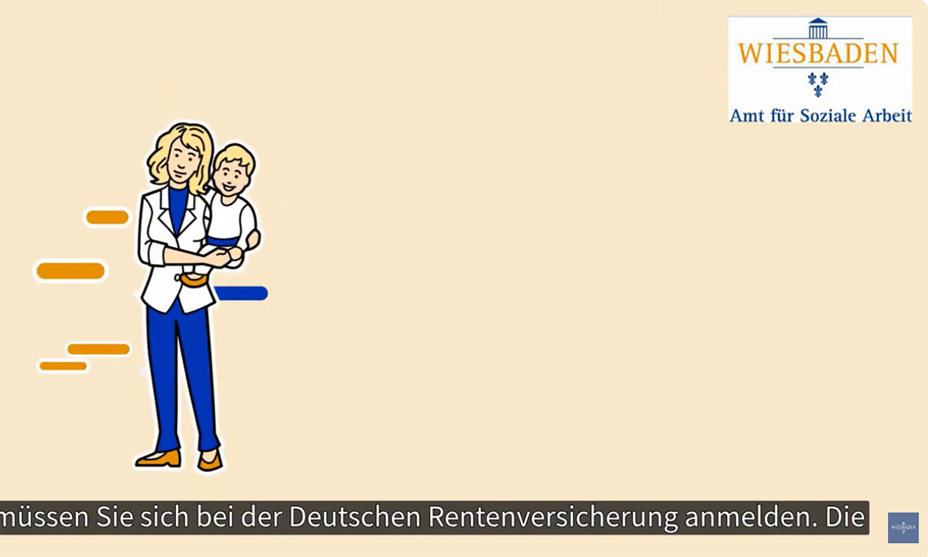Zeichentrickfilm zeigt Mutter mit Kind