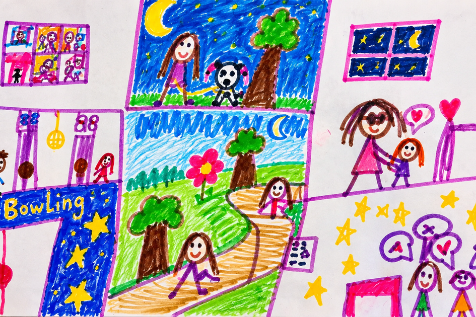 Schulsozialarbeit Kinder gemaltes Bild Ferienprogram