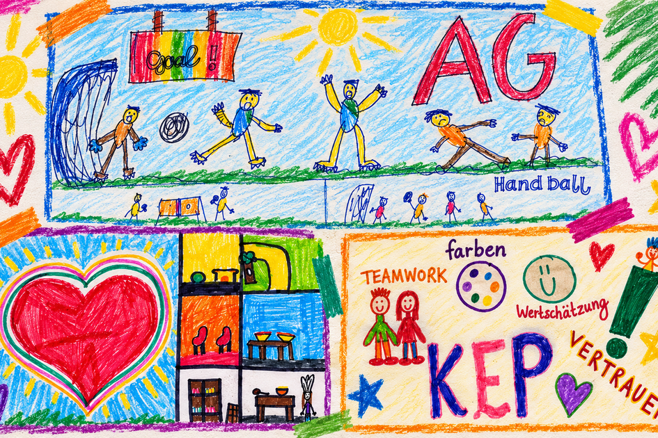 Schulsozialarbeit Kinder AG-Angebote gemaltes Bild