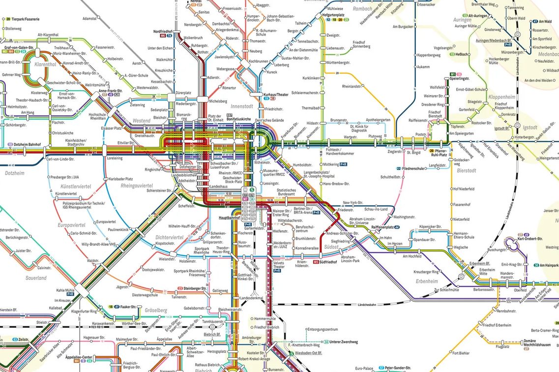 Darstellung des Basisnetzes - Streckenplan