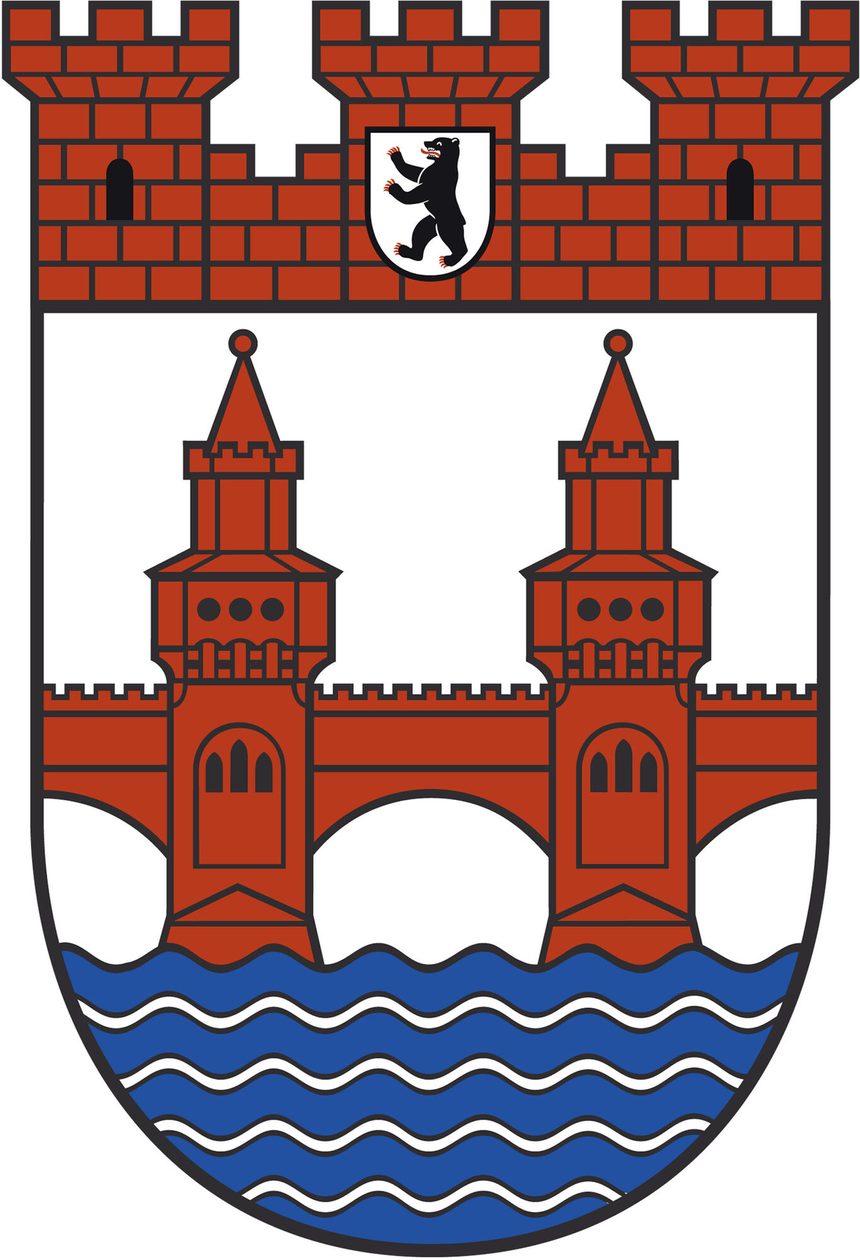 Герб със замък и река