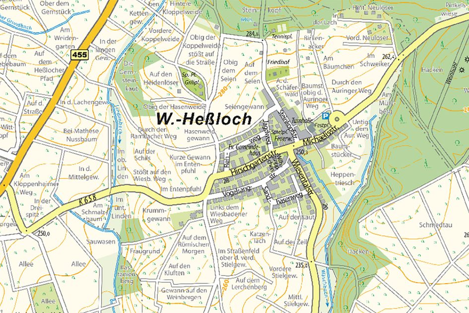 Секція мапи Heßloch.