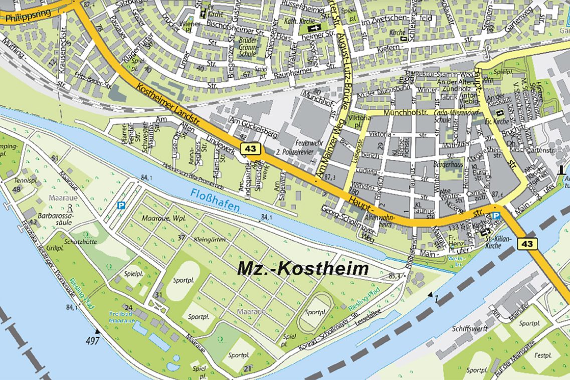 Раздел от картата Костхайм