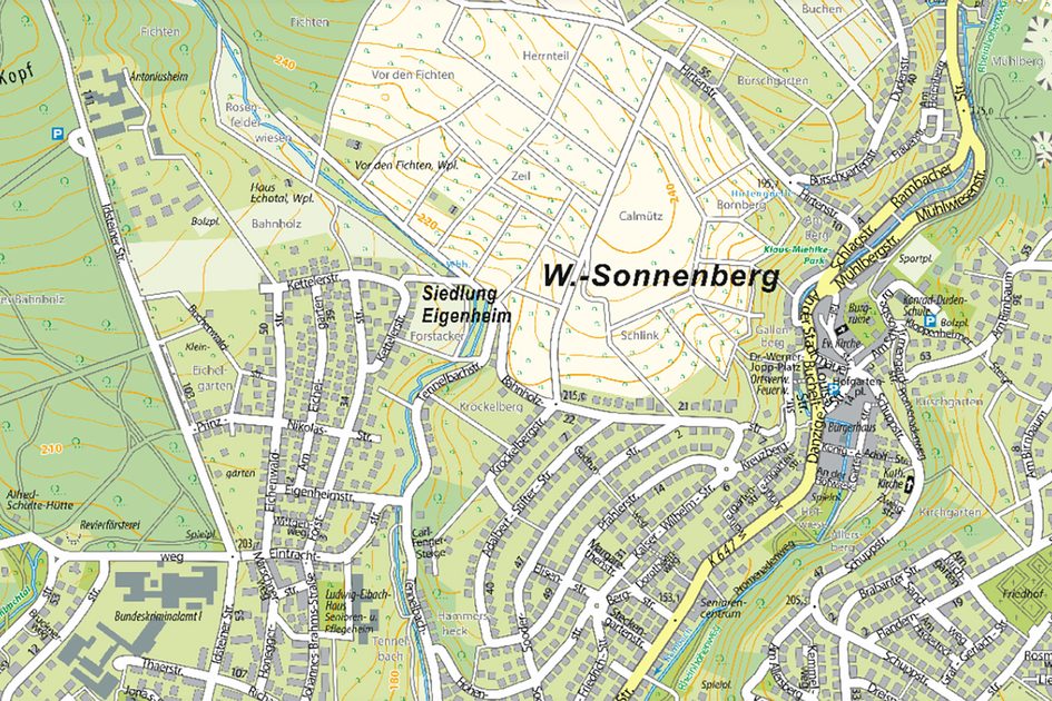 Раздел от картата Sonnenberg.