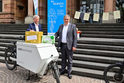 Siegerehrung Stadtradeln 2020 am 25. August vor dem Rathaus mit Oberbürgermeister Gert-Uwe Mende und Verkehrsdezernent Andreas Kowol.
