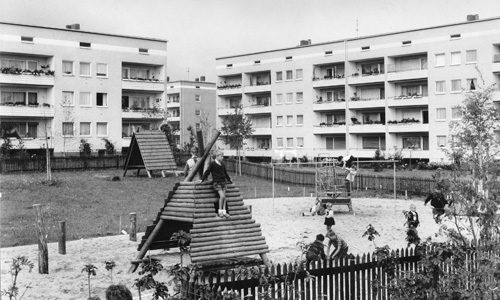 Wiesbaden-Schierstein, GENO-Siedlung. Juli 1969.